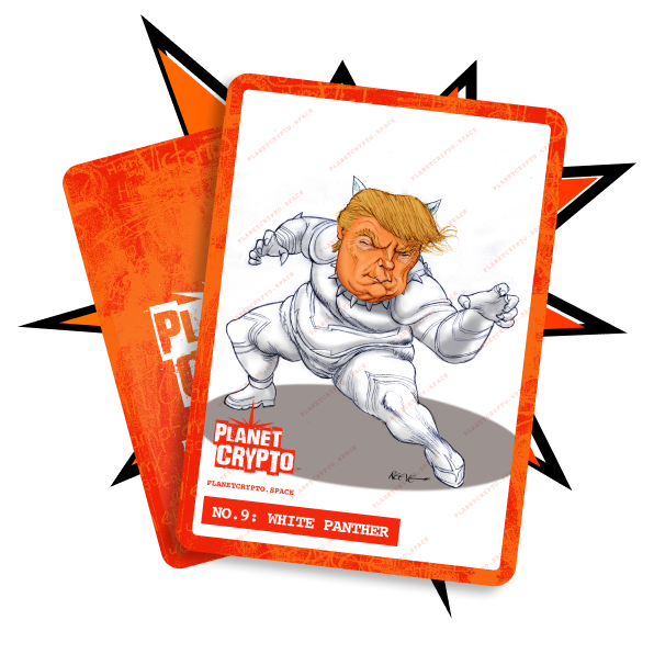 TRUMP TRADING CARD No. 9: WHITE PANTHER